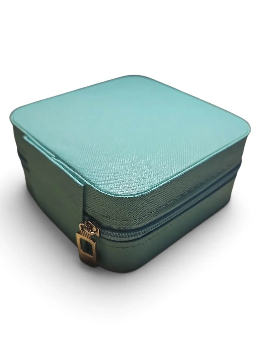 Compact Jewelry Organizer Travel Zipper Case - Teal
